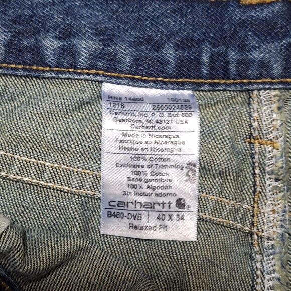 Carhartt Men's Blue Jeans Relaxed Fit Size 40x34 (actual 39x34) Workwear Tough - Picture 3 of 12